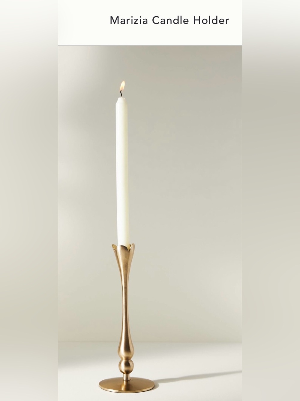 Anthropologie Marizia Gold Metal Candle Holders, set of 3 - Picture 2 of 7